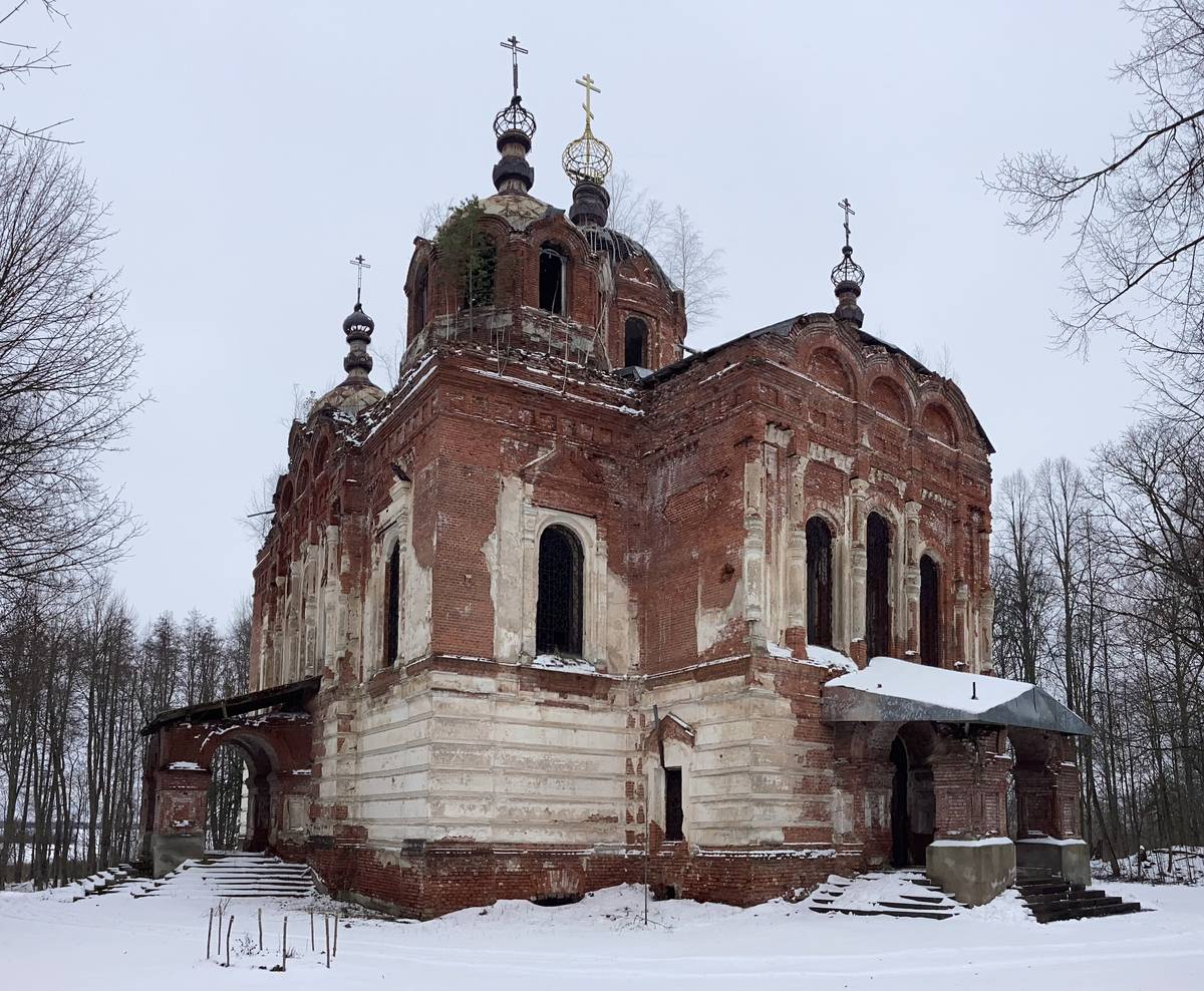 Вид с юга, фасады. Рдейский монастырь. Собор Успения Пресвятой Богородицы, Рдейская пустынь (Холмский район, Новгородская область)