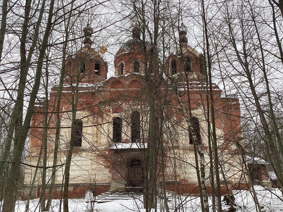 Вид с юго-запада, фасады. Рдейский монастырь. Собор Успения Пресвятой Богородицы, Рдейская пустынь (Холмский район, Новгородская область)