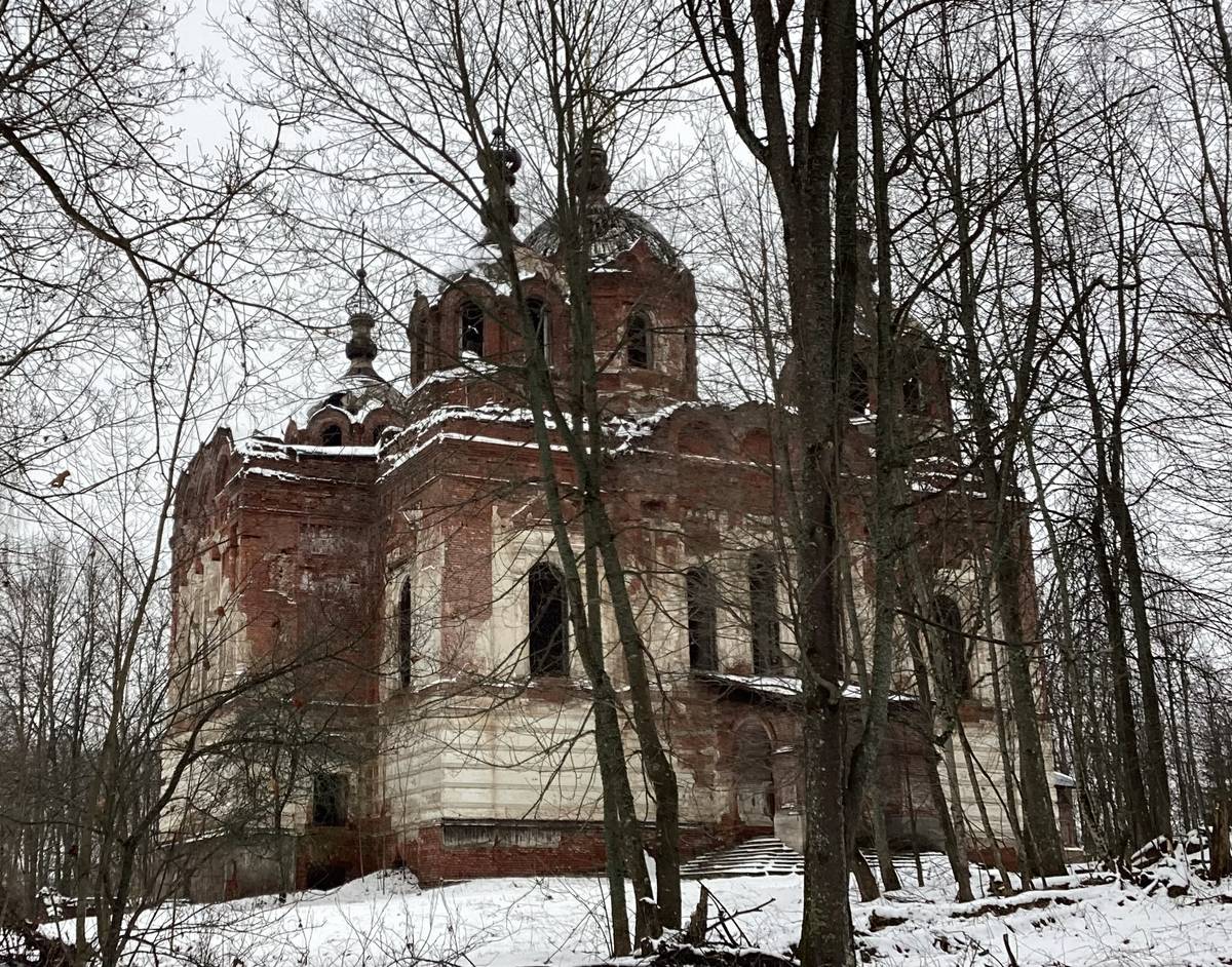 Вид с запада, фасады. Рдейский монастырь. Собор Успения Пресвятой Богородицы, Рдейская пустынь (Холмский район, Новгородская область)