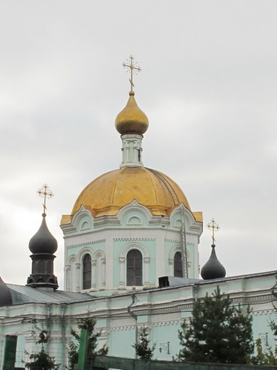 Церковь Николая Чудотворца на Трёх Горах (в Новом Ваганькове), Пресненский (Центральный административный округ (ЦАО), г. Москва). архитектурные детали, Церковь Николы Чудотворца на Трех Горах.Главки приделов и купол основного обьема храма.