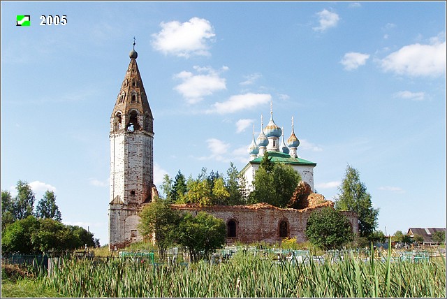 Старая Никола. Церковь Николая Чудотворца. общий вид в ландшафте, Южный фасад