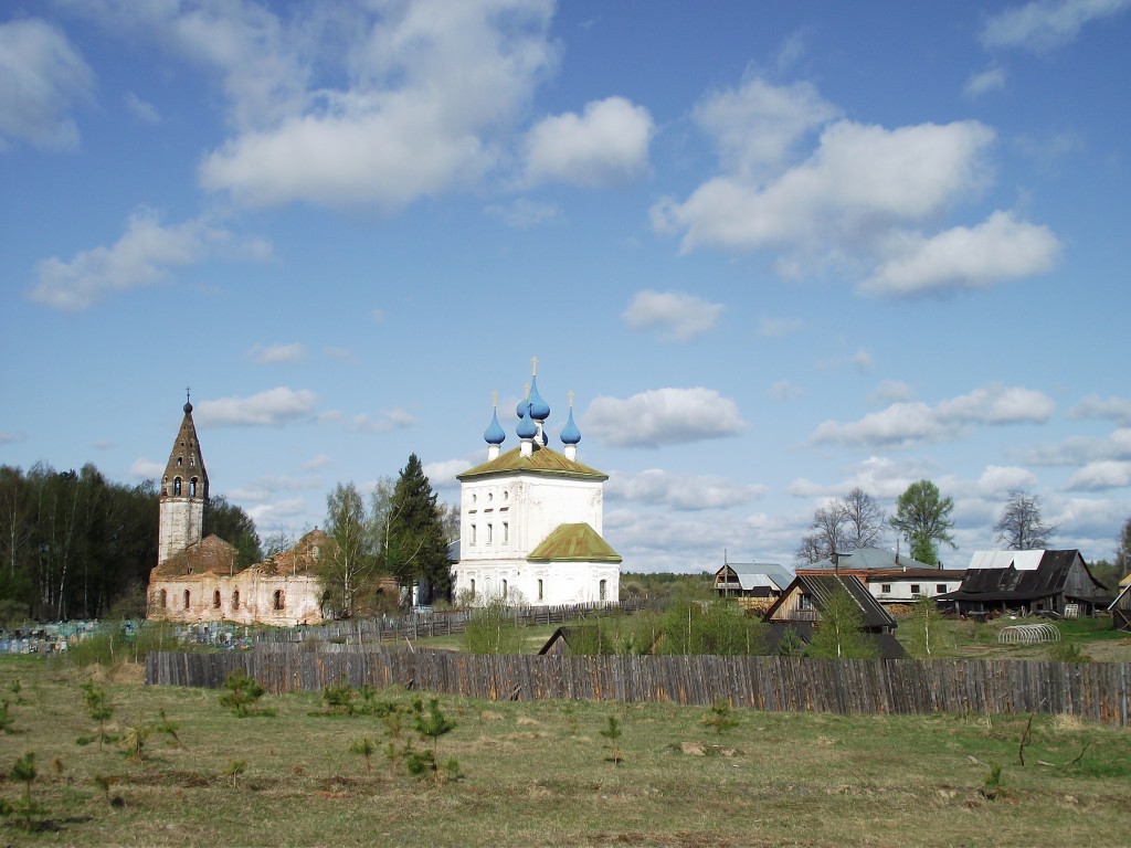 Храмовый комплекс погоста Старая Никола, Старая Никола (Камешковский район, Владимирская область). общий вид в ландшафте