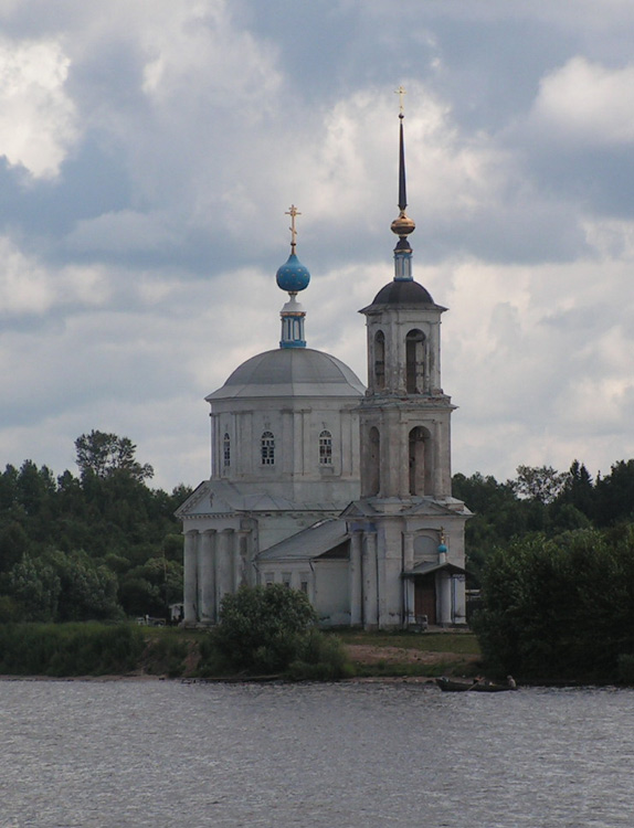 Церковь Иерусалимской иконы Божией Матери, Белый Городок (Кимрский район и г. Кимры, Тверская область). общий вид в ландшафте, 		      