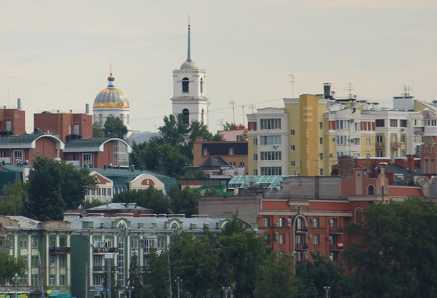 Самара. Собор Вознесения Господня. общий вид в ландшафте, Общий вид с Волги, с западной стороны