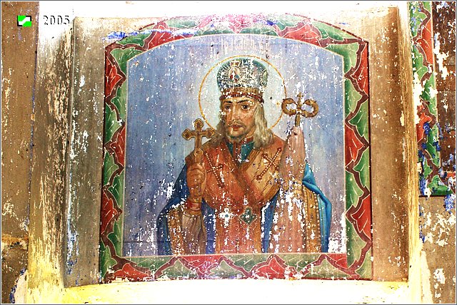Церковь Вознесения Господня, Волствиново (Юрьев-Польский район, Владимирская область). интерьер и убранство, Интерьер основного объема, южная стена, левая фреска между двумя ярусами окон