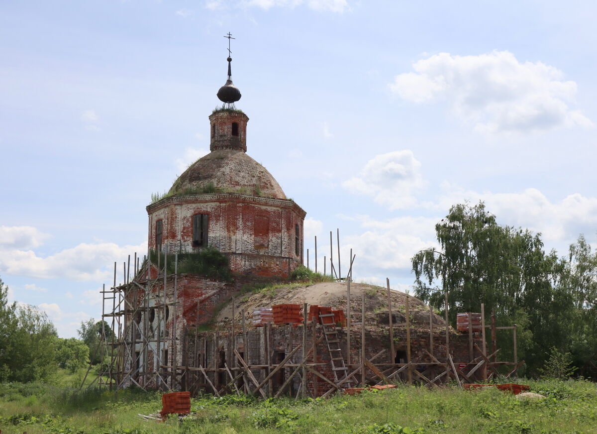 Церковь Рождества Пресвятой Богородицы, Сорогужино (Юрьев-Польский район, Владимирская область). общий вид в ландшафте, Вид с северо-запада