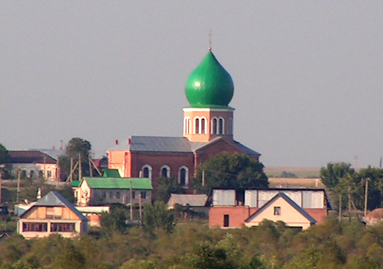 Брусяны. Церковь Космы и Дамиана. общий вид в ландшафте