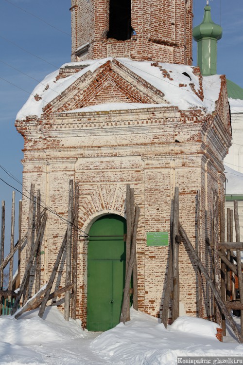 Церковь Рождества Христова, Шеланга (Верхнеуслонский район, Республика Татарстан). документальные фотографии, Портал колокольни