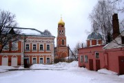 Вознесенская Давидова Пустынь, больничный корпус, колокольня, западная башня и хозяйственные постройки, вид с юго-запада<br>, Новый Быт, Чеховский городской округ, Московская область