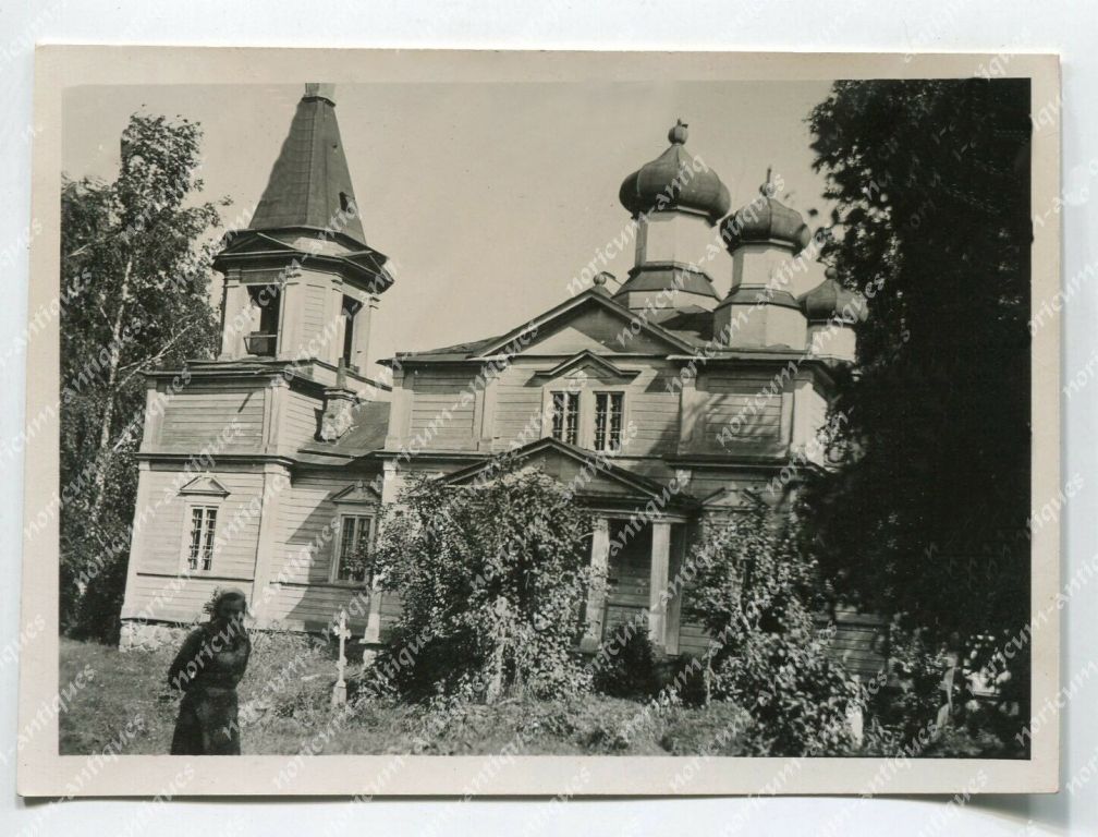 Церковь Спаса Нерукотворного Образа, Сяберо (Лужский район, Ленинградская область). архивная фотография, Фото 1943 г. с аукциона e-bay.de