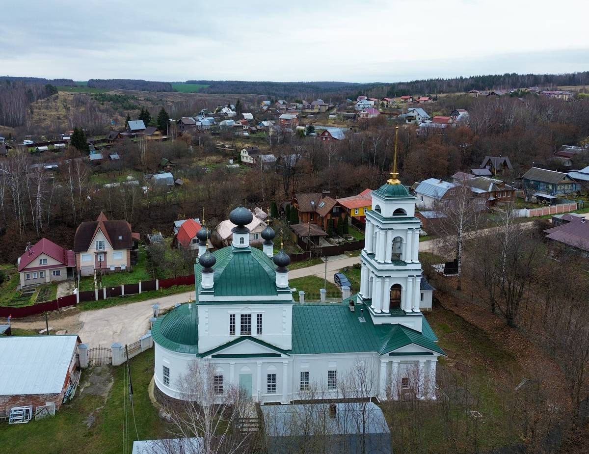 Церковь Преображения Господня, Татинец (Кстовский район, Нижегородская область). общий вид в ландшафте