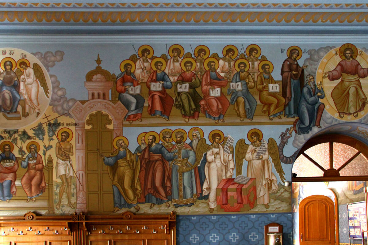 Кафедральный собор Троицы Живоначальной, Саратов (Саратов, город, Саратовская область). интерьер и убранство, Роспись нижнего Успенского придела