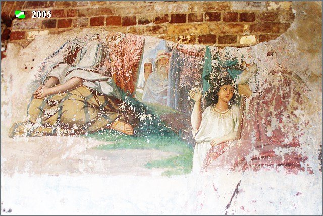 Церковь Николая Чудотворца, Фёдоровское (Суздальский район, Владимирская область). интерьер и убранство, Один из немногих сохранившихся фрагментов фресок находится в интерьере трапезной