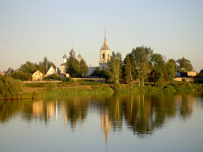 Борщино. Церковь Николая Чудотворца. общий вид в ландшафте