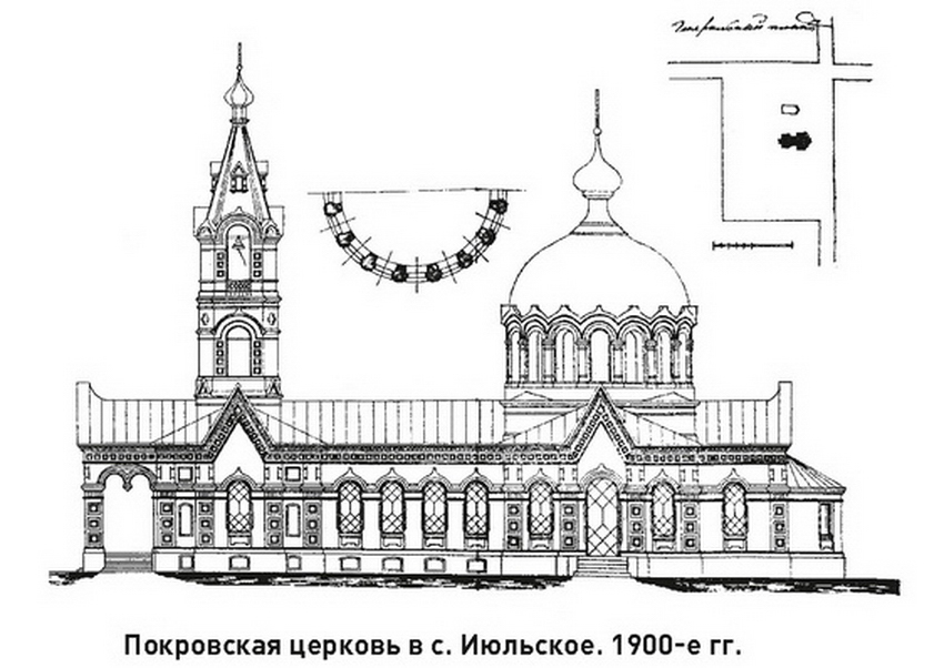 Июльское. Церковь Покрова Пресвятой Богородицы. графика