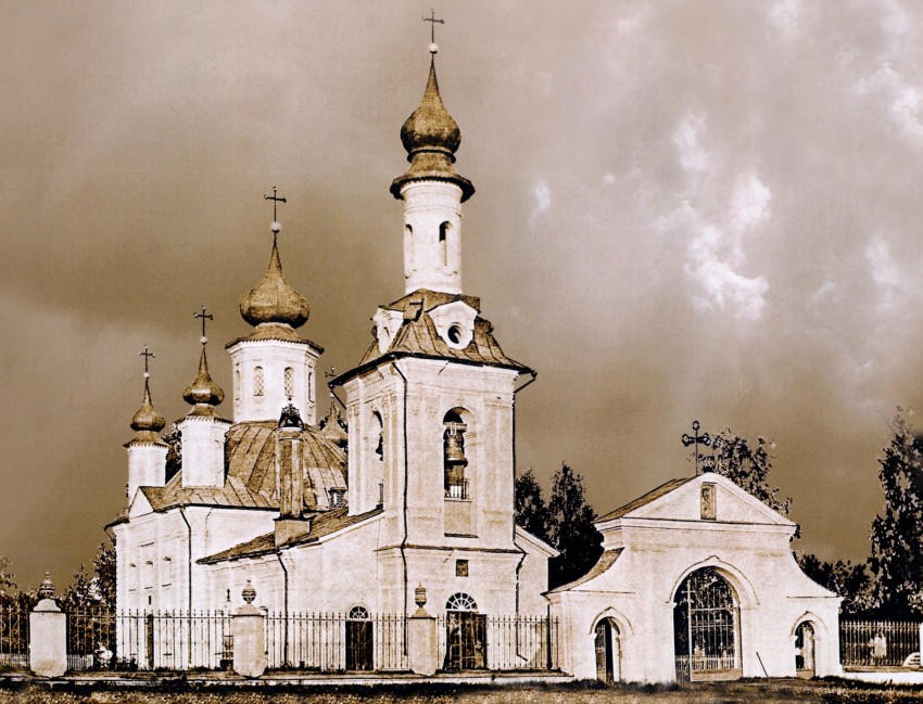 Андреевское. Церковь Андрея Первозванного. архивная фотография, северо-западный фасад. архивная фотография храма нач 20 века .