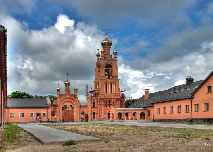 Покровская Голосеевская пустынь, Голосеев (Голосеевский район, Украина, г. Киев). общий вид в ландшафте, В монастырской ограде