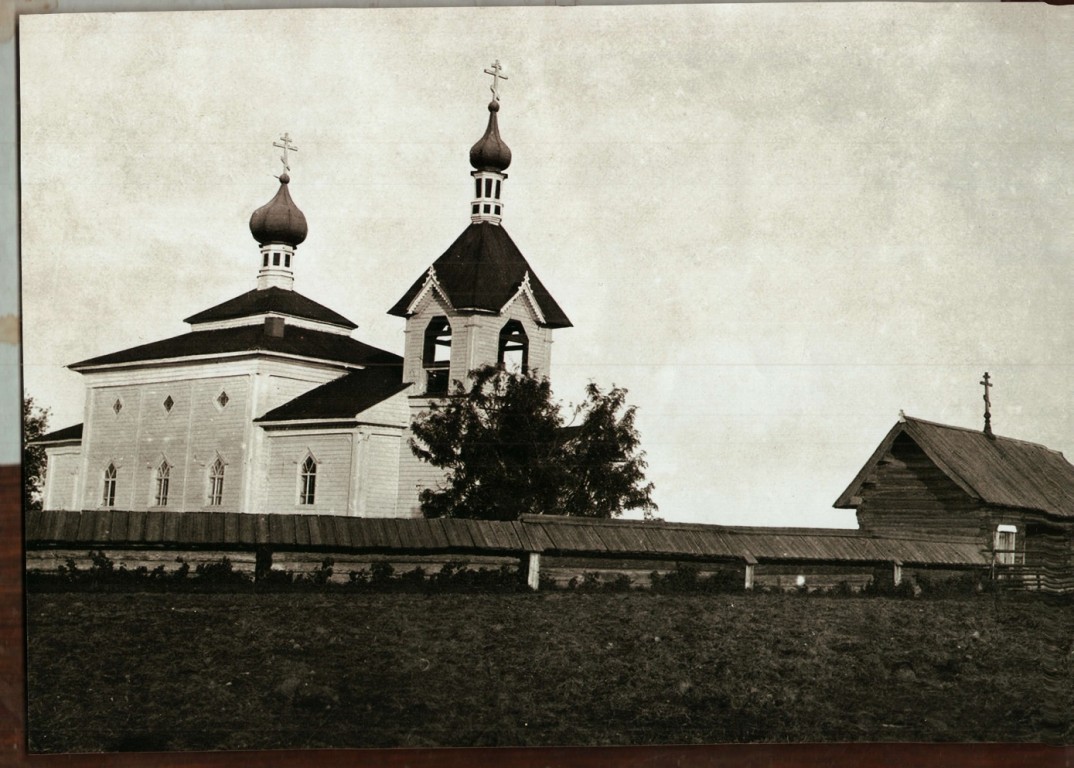 Церковь Георгия Победоносца, Казыченская (Мининская) (Подпорожский район, Ленинградская область). архивная фотография, Частная коллекция. Фото 1927 г.
