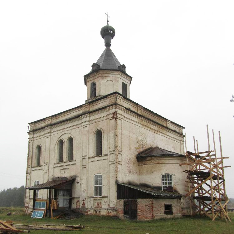 Пермас. Церковь Воздвижения Креста Господня. фасады, вид с юго-востока