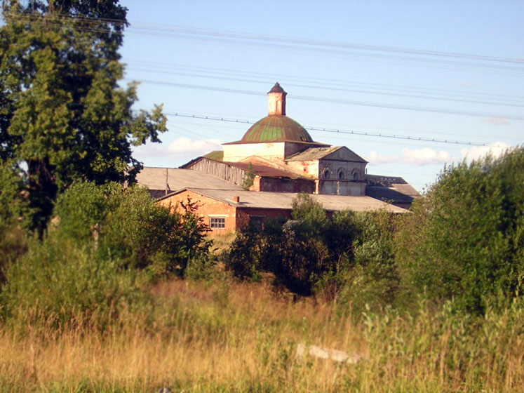 Вахнево. Церковь Покрова Пресвятой Богородицы. общий вид в ландшафте