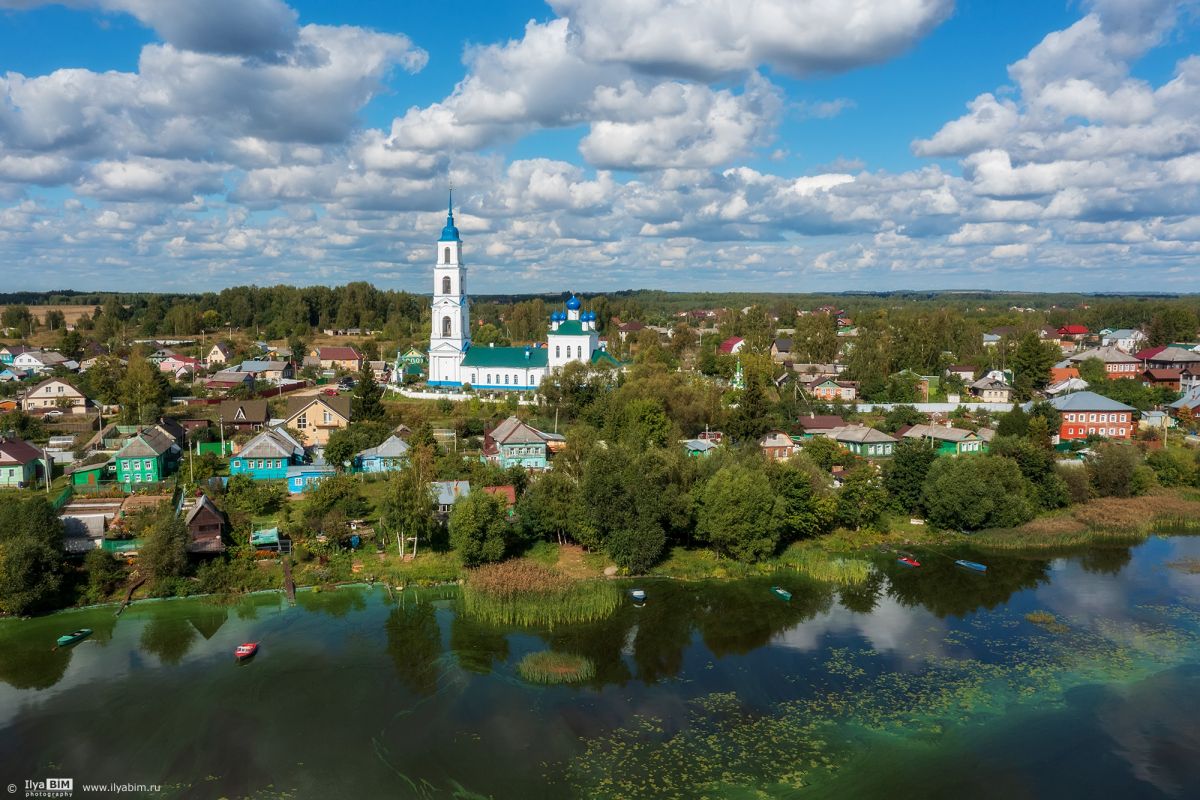 Диево-Городище. Церковь Смоленской Иконы Божией Матери. общий вид в ландшафте