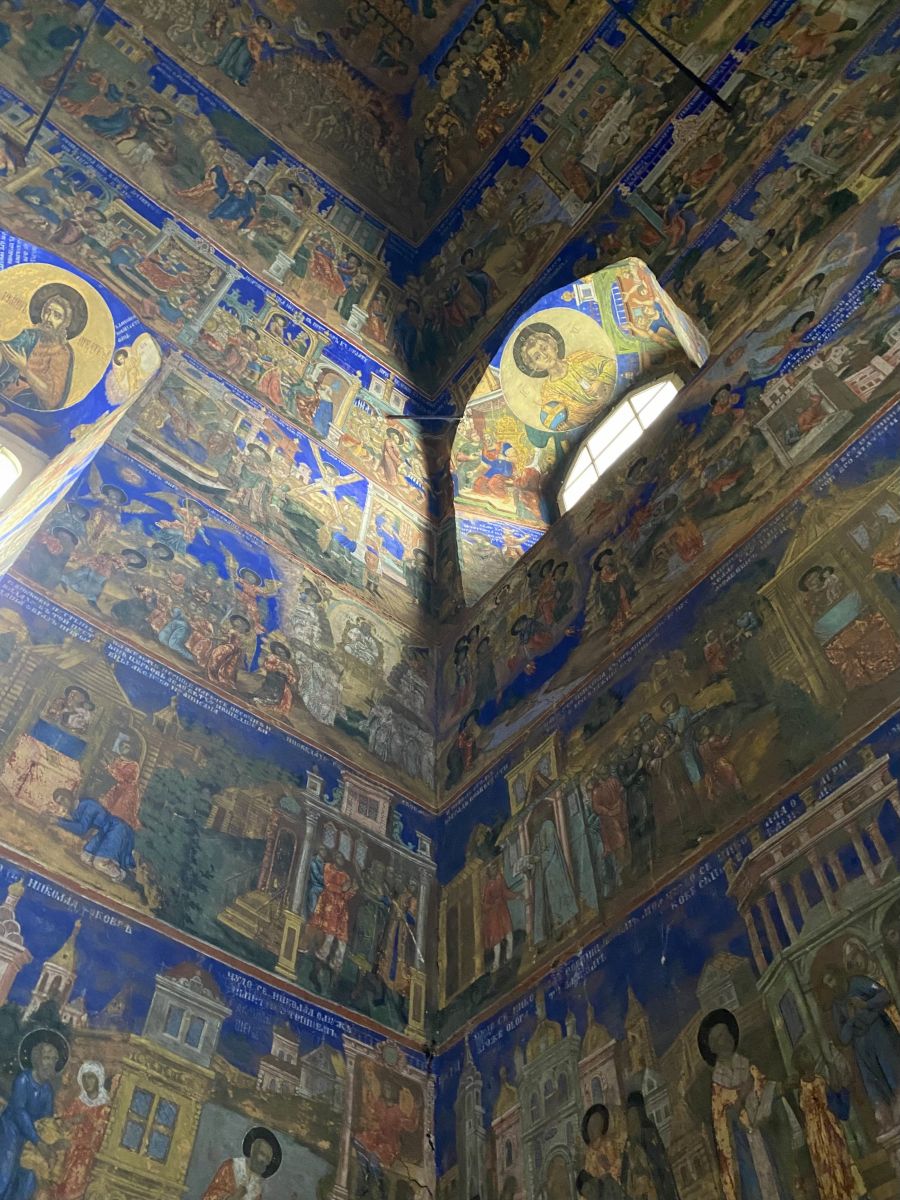 Церковь Николая Чудотворца, Сидоровское (Красносельский район, Костромская область). интерьер и убранство, Роспись в юго-западном углу четверика