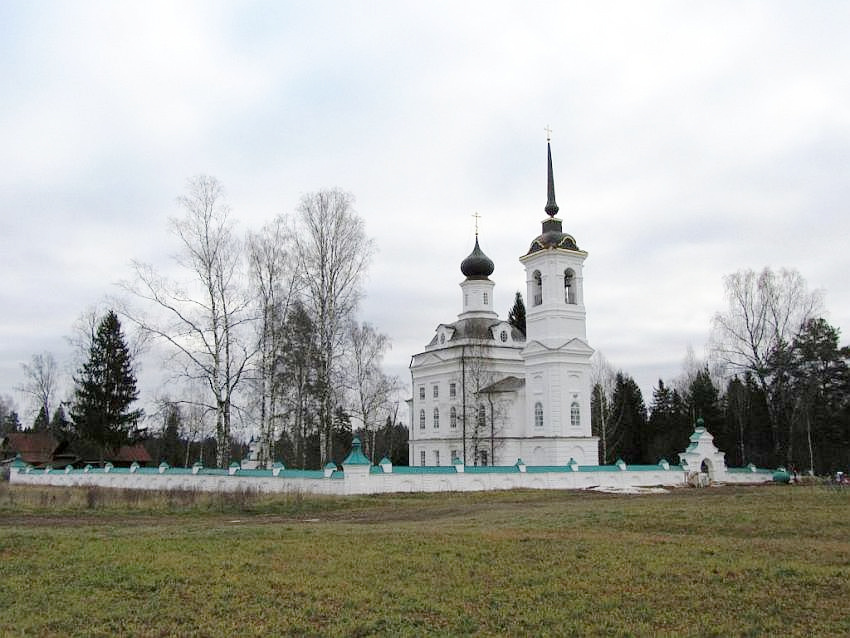 Церковь Николая Чудотворца, Николо-Бережки (Островский район, Костромская область). общий вид в ландшафте, вид с запада