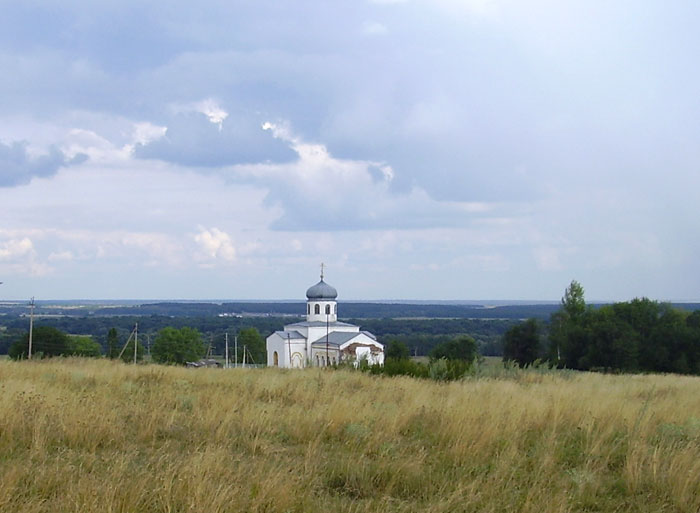 Урыв-Покровка. Церковь Николая Чудотворца. общий вид в ландшафте