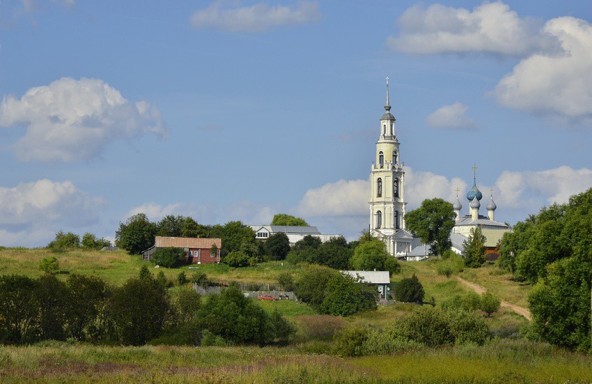 Успенская Тетеринская пустынь, Тетеринское (Нерехтский район, Костромская область). общий вид в ландшафте