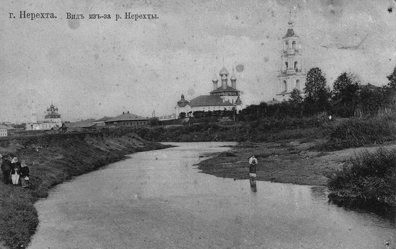 Собор Казанской иконы Божией Матери, Нерехта (Нерехтский район, Костромская область). архивная фотография, Казанский собор на открытке 1914 г.