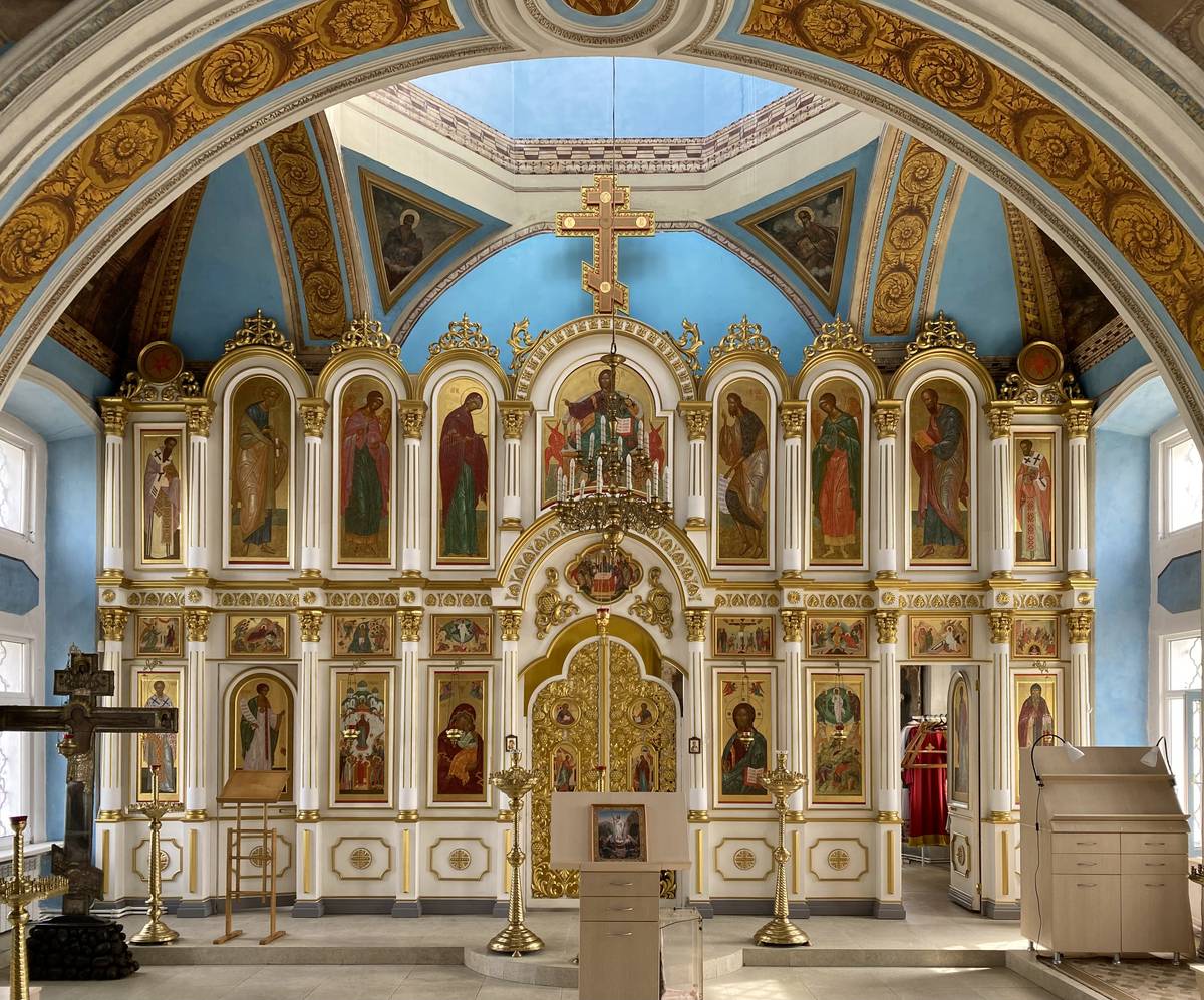 Иконостас верхнего храма, интерьер и убранство. Церковь Преображения Господня, Нерехта (Нерехтский район, Костромская область)