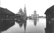 Храмовый комплекс Преображенского прихода, Во время половодья. 1900-1916 гг.<br>, Солигалич, Солигаличский район, Костромская область