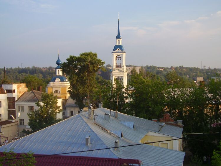 Церковь Благовещения Пресвятой Богородицы, Кинешма (Кинешемский район, Ивановская область). общий вид в ландшафте, Вид с улицы им. Ленина, с крыши Кинешемского БТИ