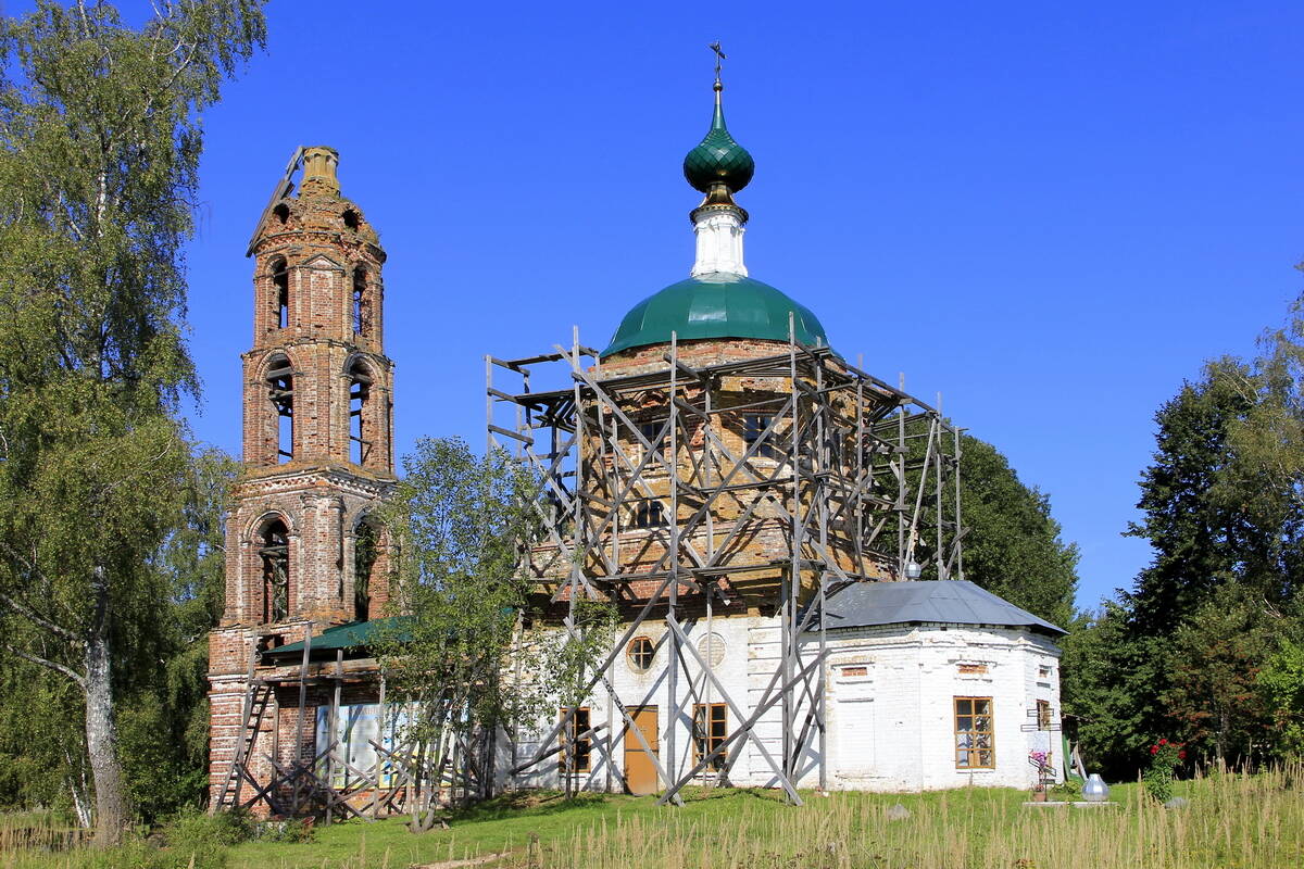 Церковь Николая Чудотворца, Кузьмино, урочище (Приволжский район, Ивановская область). фасады, Вид с юга.