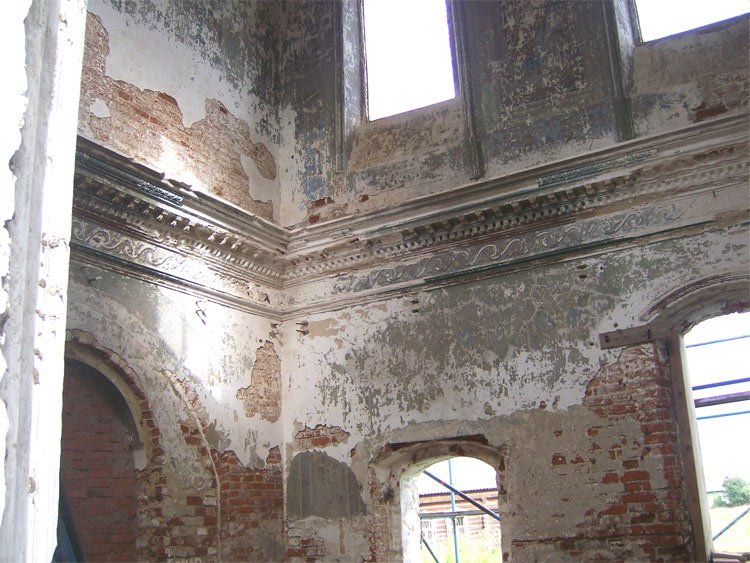 Церковь Воздвижения Креста Господня, Красинское (Приволжский район, Ивановская область). интерьер и убранство, Основной объем. Вид внутри.
