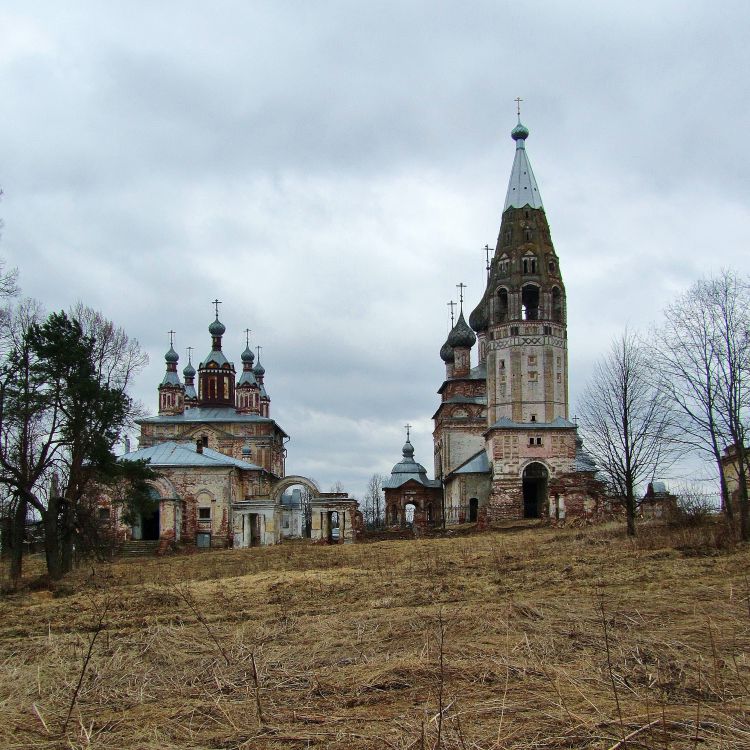 Храмовый комплекс. Церкви Усекновения главы Иоанна Предтечи и Вознесения Господня, Парское (Родниковский район, Ивановская область). фасады, вид с запада
