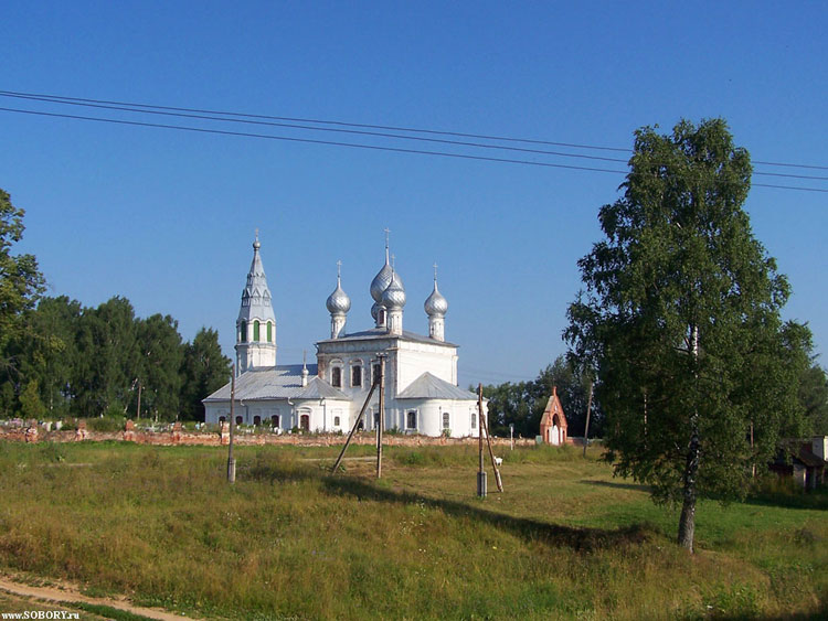 Церковь Воскресения Словущего, Воскресенское (Нерехтский район, Костромская область). общий вид в ландшафте