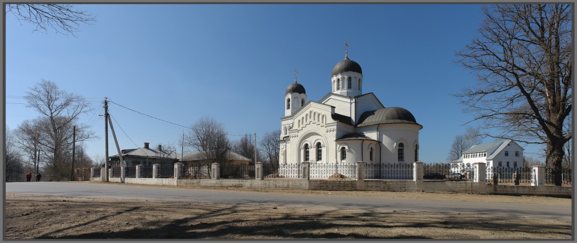 Ламишино. Церковь Казанской иконы Божией Матери. фасады, Панорама из 4 кадров