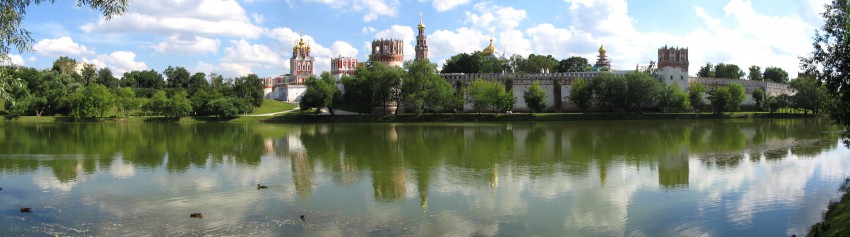Хамовники. Новодевичий монастырь. общий вид в ландшафте, Панорамный вид монастыря