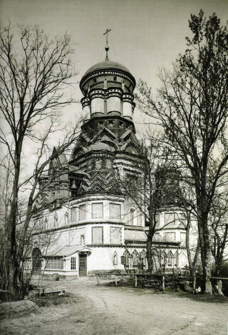 Церковь Усекновения главы Иоанна Предтечи в Дьякове, Нагатинский затон (Южный административный округ (ЮАО), г. Москва). архивная фотография, Фотография 1880-1890-х гг.