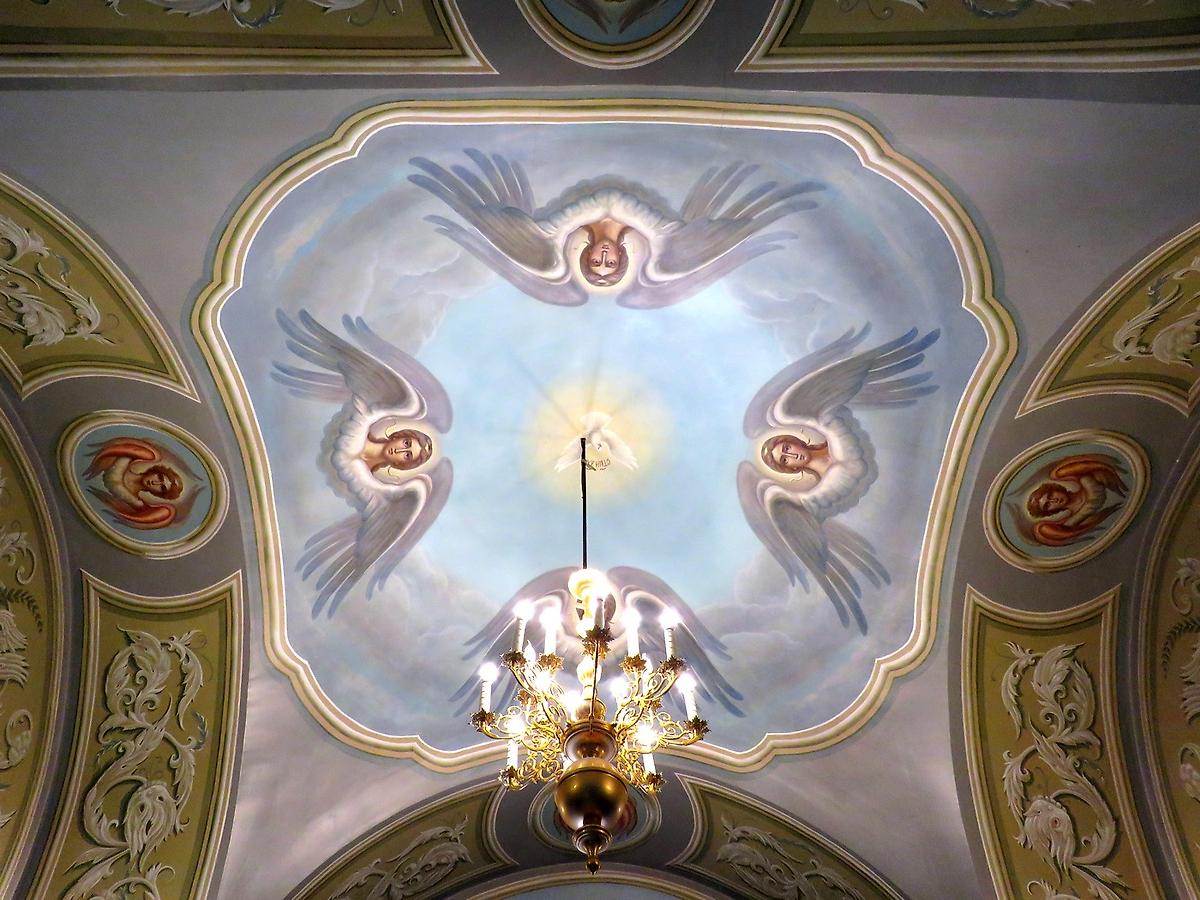 Интерьер, своды, нижний ярус колокольни, интерьер и убранство. Церковь иконы Божией Матери "Живоносный источник" в Царицыне, Орехово-Борисово Северное (Южный административный округ (ЮАО), г. Москва)
