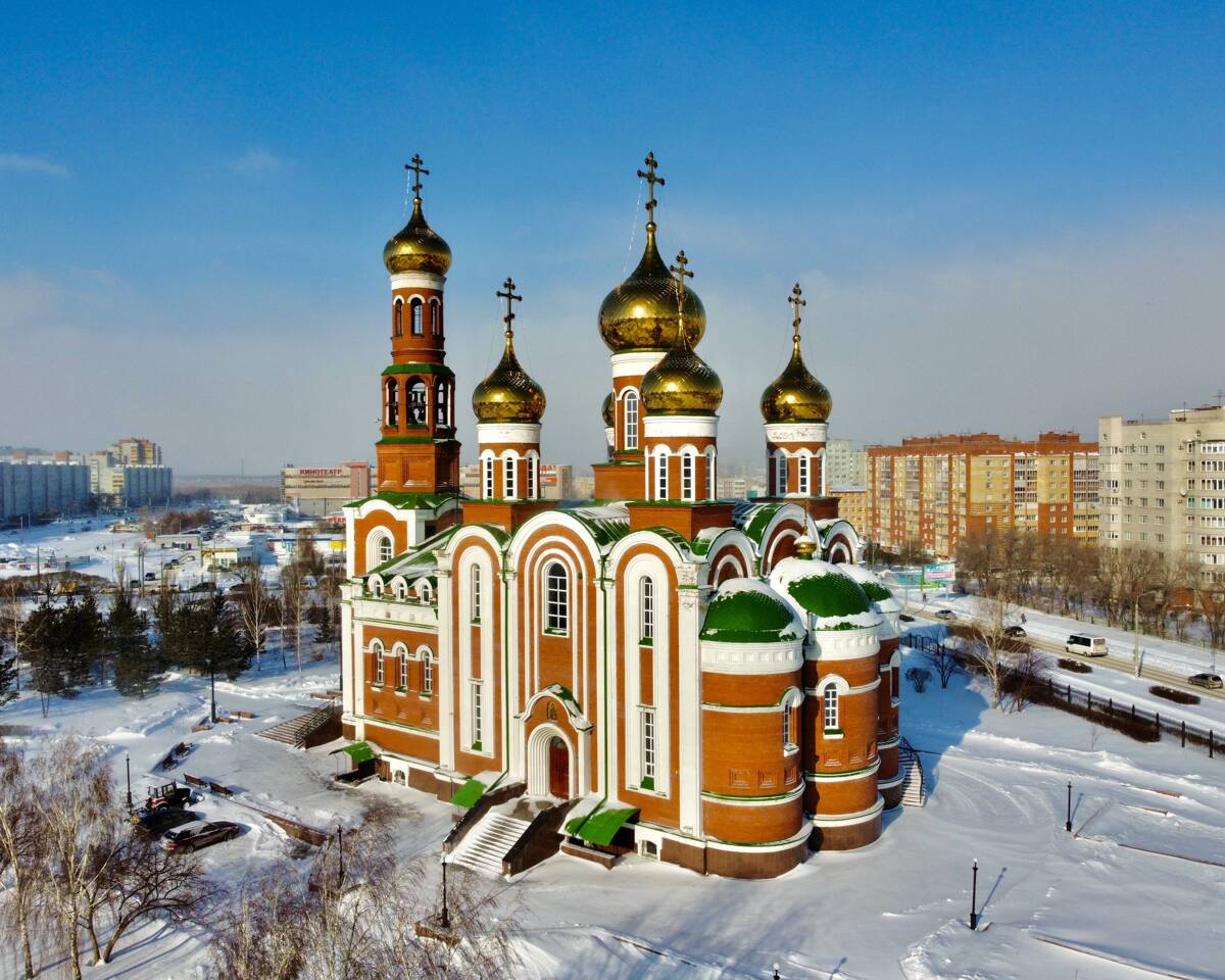 Кафедральный собор Рождества Христова, Омск (Омск, город, Омская область). фасады, Вид с ЮВ