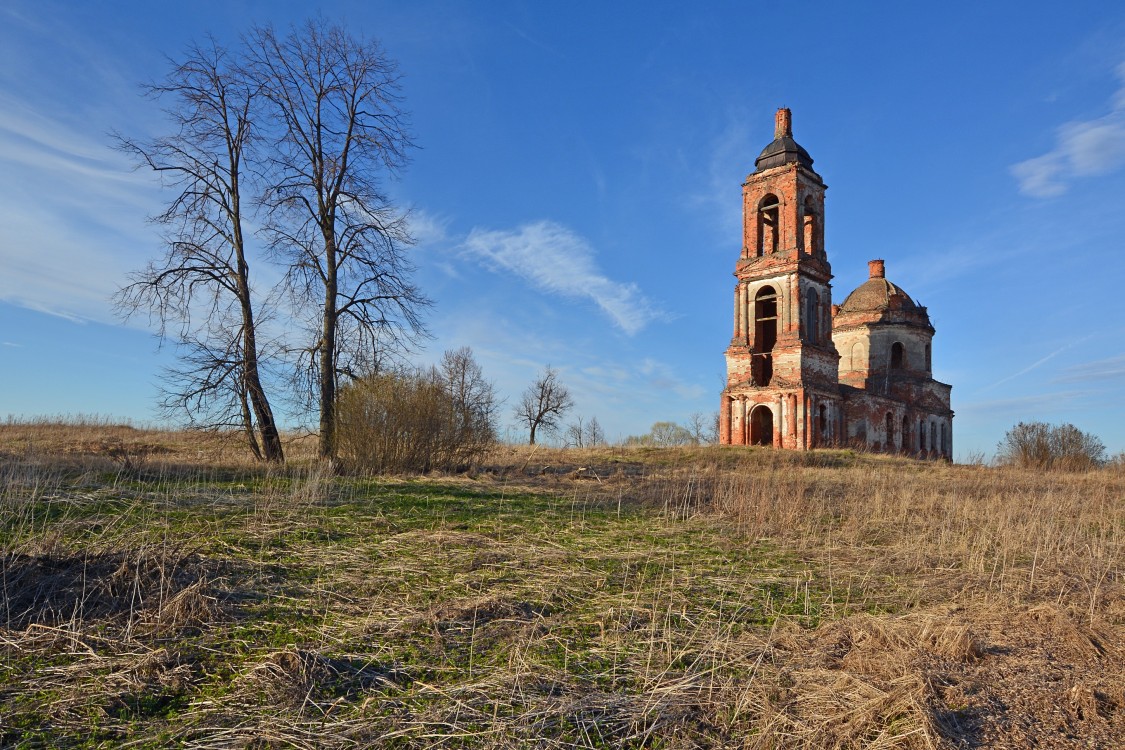 Поддубново, урочище. Церковь Сергия Радонежского. общий вид в ландшафте, Вид с юго-запада