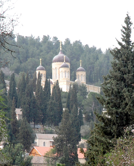 Иерусалим (Эйн-Карем). Горненский женский монастырь. общий вид в ландшафте, Общий вид с северо-востока.