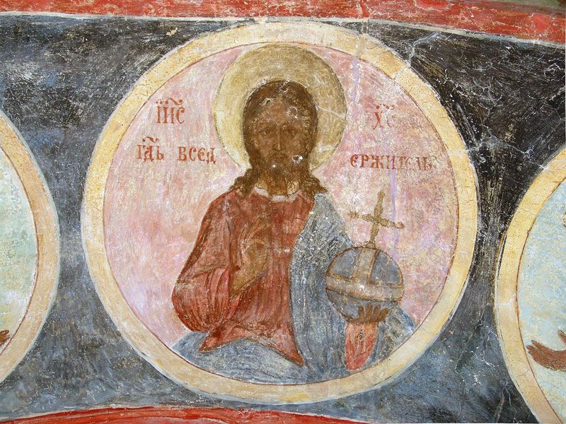 Церковь Богоявления Господня, Нерехта (Нерехтский район, Костромская область). интерьер и убранство, Роспись четверика. Господь Вседержитель