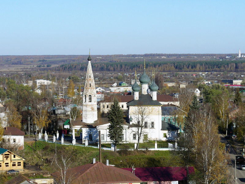Нерехта. Церковь Богоявления Господня. общий вид в ландшафте, Вид с колокольни Казанского собора