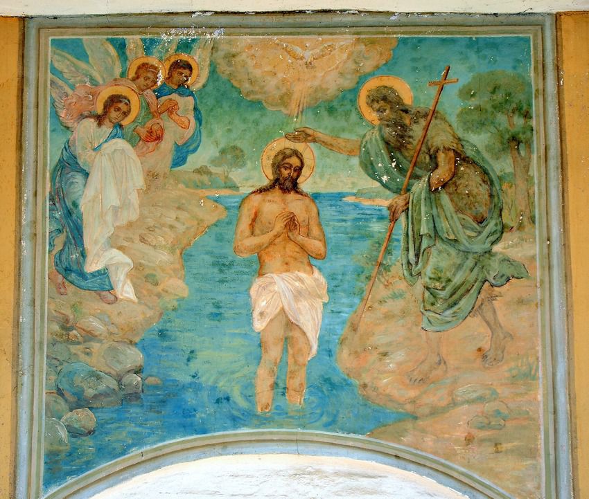 Церковь Богоявления Господня, Нерехта (Нерехтский район, Костромская область). интерьер и убранство, Икона над входом в Богоявленский храм.