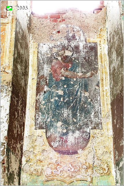 Ильинское. Церковь Иоанна Богослова. интерьер и убранство, Одна из фресок на южной стене основного объема