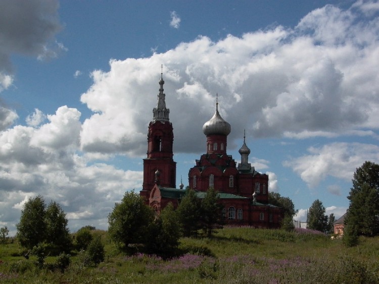 Ширково. Церковь Рождества Иоанна Предтечи (каменная). общий вид в ландшафте, церковь Рождества Иоанна Предтечи