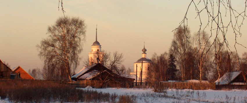 Церковь Николая Чудотворца, Заскочиха (Бор, ГО, Нижегородская область). общий вид в ландшафте